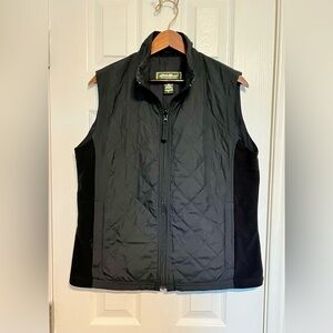 Eddie Bauer Black Quilted Vest Outdoor Essential Vest Zipper Jacket‎